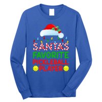 Xmas Lighting SantaS Favorite Pickleball Player Christmas Gift Long Sleeve Shirt