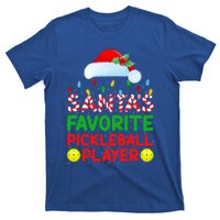 Xmas Lighting SantaS Favorite Pickleball Player Christmas Gift T-Shirt