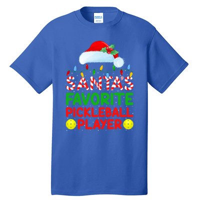 Xmas Lighting SantaS Favorite Pickleball Player Christmas Gift Tall T-Shirt