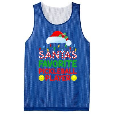 Xmas Lighting SantaS Favorite Pickleball Player Christmas Gift Mesh Reversible Basketball Jersey Tank