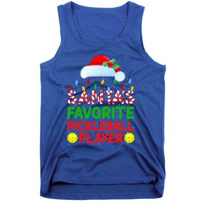 Xmas Lighting SantaS Favorite Pickleball Player Christmas Gift Tank Top