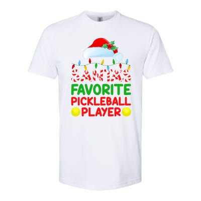 Xmas Lighting SantaS Favorite Pickleball Player Christmas Gift Softstyle CVC T-Shirt