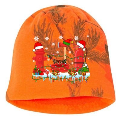 Xmas Lights Three Reindeer Santa Firefighter Tools Lover Gift Kati - Camo Knit Beanie