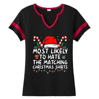 Xmas Likely To Hate Matching Christmas Funny Family Matching Ladies Halftime Notch Neck Tee