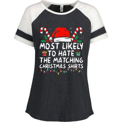 Xmas Likely To Hate Matching Christmas Funny Family Matching Enza Ladies Jersey Colorblock Tee