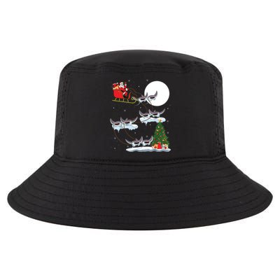 Xmas Lighting Tree Santa Riding Manta Ray Fish Christmas Cool Comfort Performance Bucket Hat