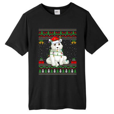 Xmas Lights Ugly Sweater Style Santa Polar Bear Christmas Meaningful Gift Tall Fusion ChromaSoft Performance T-Shirt