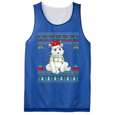 Xmas Lights Ugly Sweater Style Santa Polar Bear Christmas Meaningful Gift Mesh Reversible Basketball Jersey Tank