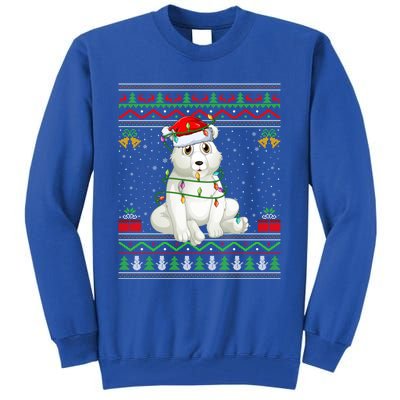 Xmas Lights Ugly Sweater Style Santa Polar Bear Christmas Meaningful Gift Tall Sweatshirt