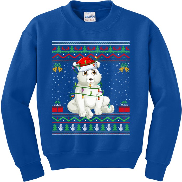 Xmas Lights Ugly Sweater Style Santa Polar Bear Christmas Meaningful Gift Kids Sweatshirt