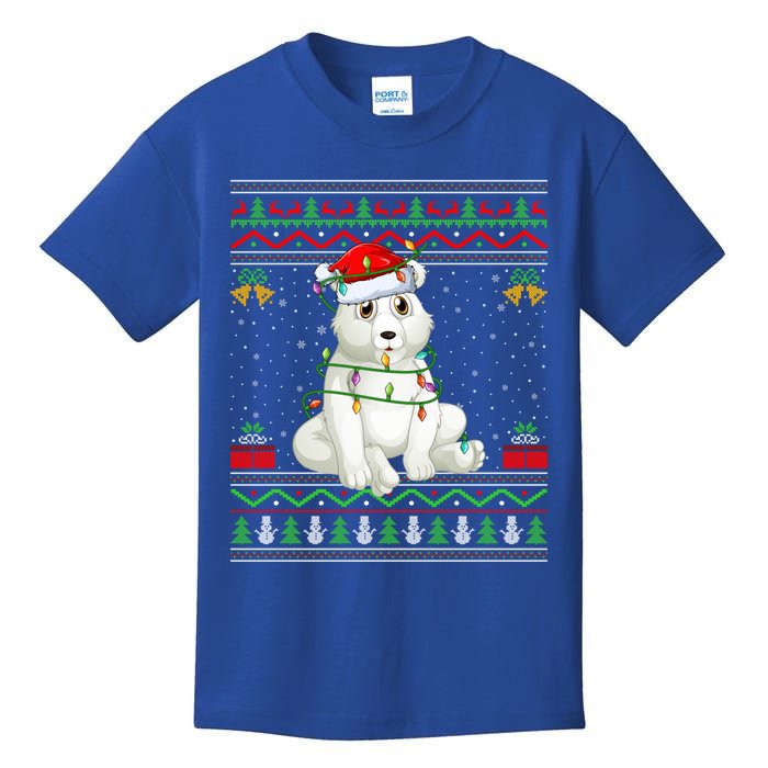 Xmas Lights Ugly Sweater Style Santa Polar Bear Christmas Meaningful Gift Kids T-Shirt