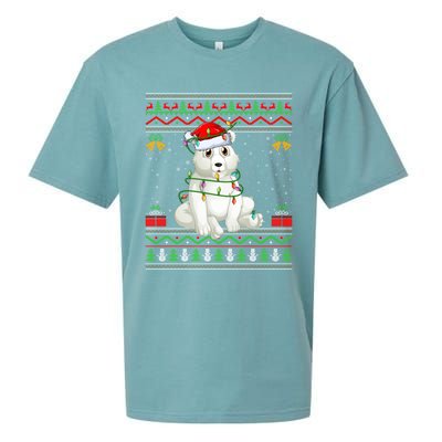 Xmas Lights Ugly Sweater Style Santa Polar Bear Christmas Meaningful Gift Sueded Cloud Jersey T-Shirt