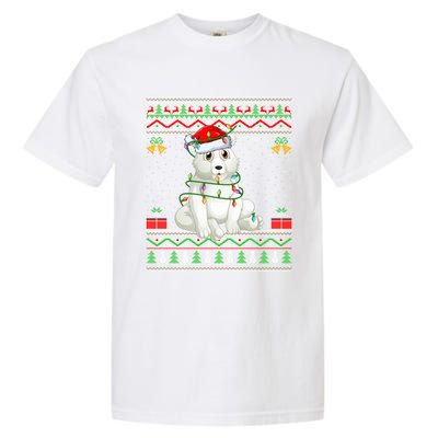 Xmas Lights Ugly Sweater Style Santa Polar Bear Christmas Meaningful Gift Garment-Dyed Heavyweight T-Shirt