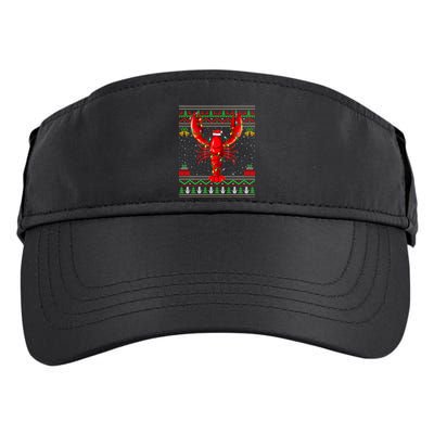 Xmas Lights Ugly Style Santa Lobster Fish Christmas Gift Adult Drive Performance Visor