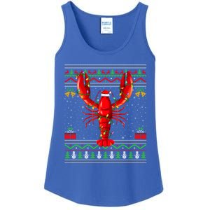 Xmas Lights Ugly Style Santa Lobster Fish Christmas Gift Ladies Essential Tank