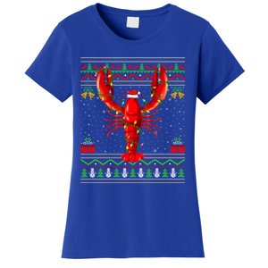 Xmas Lights Ugly Style Santa Lobster Fish Christmas Gift Women's T-Shirt