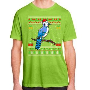 Xmas Lights Ugly Style Santa Blue Jay Bird Christmas Cute Gift Adult ChromaSoft Performance T-Shirt