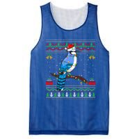 Xmas Lights Ugly Style Santa Blue Jay Bird Christmas Cute Gift Mesh Reversible Basketball Jersey Tank