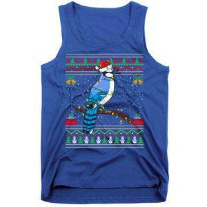 Xmas Lights Ugly Style Santa Blue Jay Bird Christmas Cute Gift Tank Top