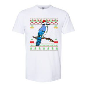 Xmas Lights Ugly Style Santa Blue Jay Bird Christmas Cute Gift Softstyle CVC T-Shirt