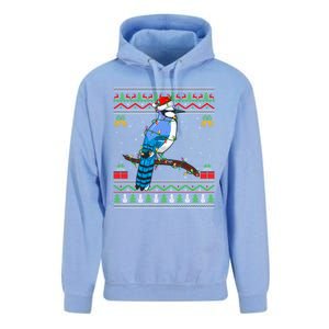 Xmas Lights Ugly Style Santa Blue Jay Bird Christmas Funny Gift Unisex Surf Hoodie