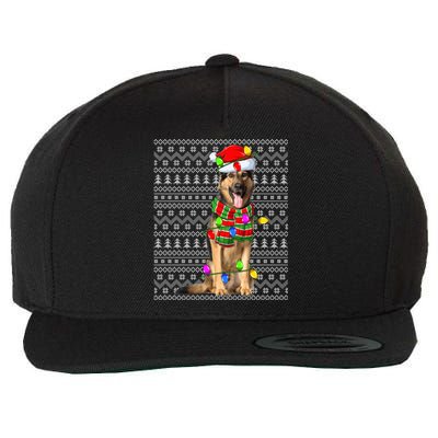 Xmas Lighting Ugly Santa Ger Shepherd Dog Christmas Cute Gift Wool Snapback Cap