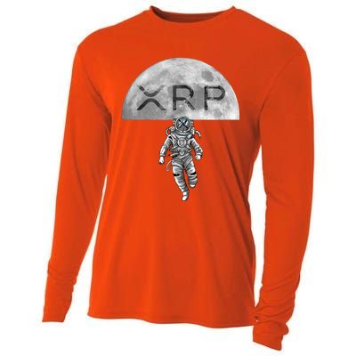 Xrp Moon Astronaut Ripple Cryptocurrency Graphic Cute Gift Cooling Performance Long Sleeve Crew