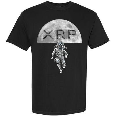 Xrp Moon Astronaut Ripple Cryptocurrency Graphic Cute Gift Garment-Dyed Heavyweight T-Shirt