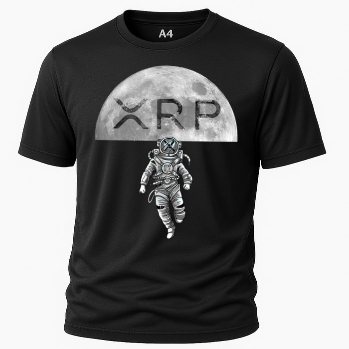 Xrp Moon Astronaut Ripple Cryptocurrency Graphic Cute Gift Cooling Performance Crew T-Shirt