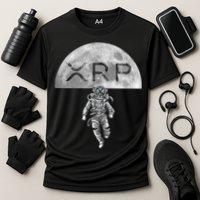 Xrp Moon Astronaut Ripple Cryptocurrency Graphic Cute Gift Cooling Performance Crew T-Shirt