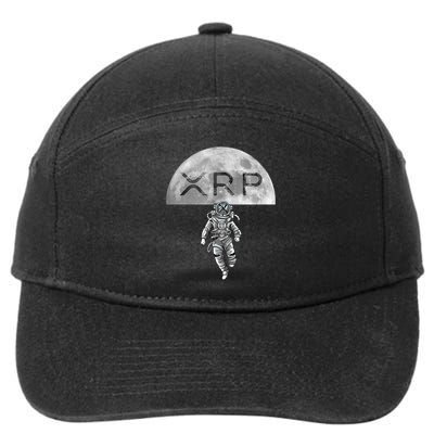 Xrp Moon Astronaut Ripple Cryptocurrency Graphic Cute Gift 7-Panel Snapback Hat