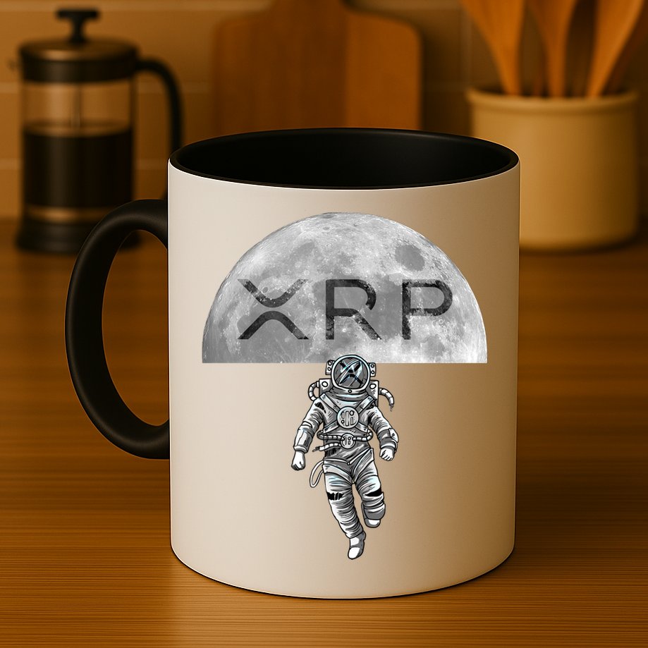 Xrp Moon Astronaut Ripple Cryptocurrency Graphic Cute Gift Mug