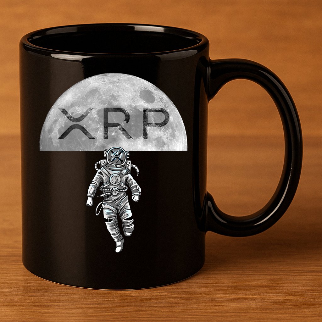 Xrp Moon Astronaut Ripple Cryptocurrency Graphic Cute Gift 11oz C Handle Ceramic Mug