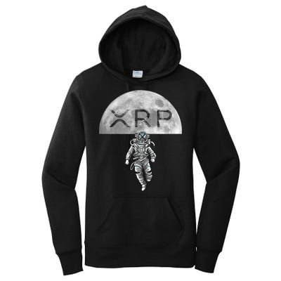 Xrp Moon Astronaut Ripple Cryptocurrency Graphic Cute Gift Women's Pullover Hoodie