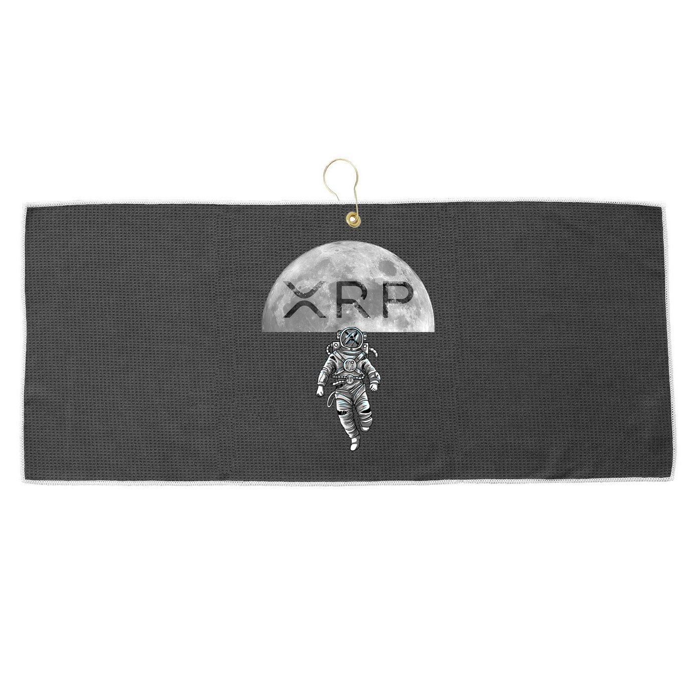 Xrp Moon Astronaut Ripple Cryptocurrency Graphic Cute Gift Large Microfiber Waffle Golf Towel