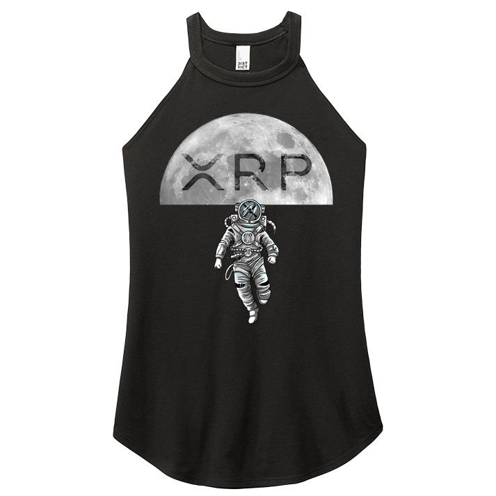 Xrp Moon Astronaut Ripple Cryptocurrency Graphic Cute Gift Women's Perfect Tri Rocker Tank