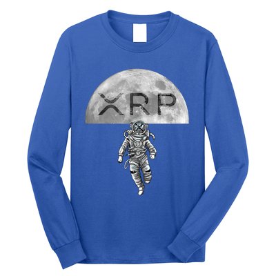 Xrp Moon Astronaut Ripple Cryptocurrency Graphic Cute Gift Long Sleeve Shirt