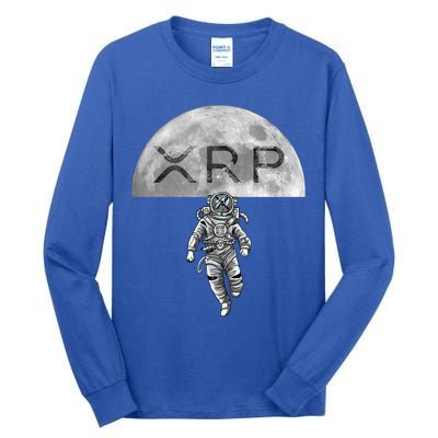 Xrp Moon Astronaut Ripple Cryptocurrency Graphic Cute Gift Tall Long Sleeve T-Shirt