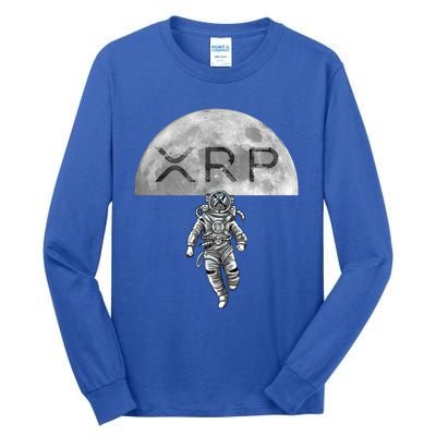 Xrp Moon Astronaut Ripple Cryptocurrency Graphic Cute Gift Tall Long Sleeve T-Shirt