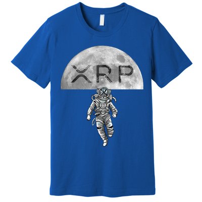 Xrp Moon Astronaut Ripple Cryptocurrency Graphic Cute Gift Premium T-Shirt