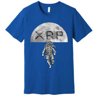 Xrp Moon Astronaut Ripple Cryptocurrency Graphic Cute Gift Premium T-Shirt