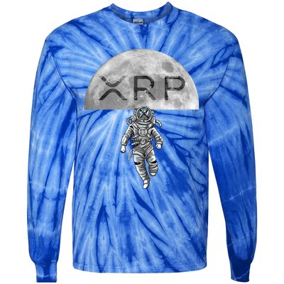 Xrp Moon Astronaut Ripple Cryptocurrency Graphic Cute Gift Tie-Dye Long Sleeve Shirt