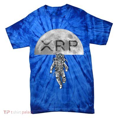 Xrp Moon Astronaut Ripple Cryptocurrency Graphic Cute Gift Tie-Dye T-Shirt