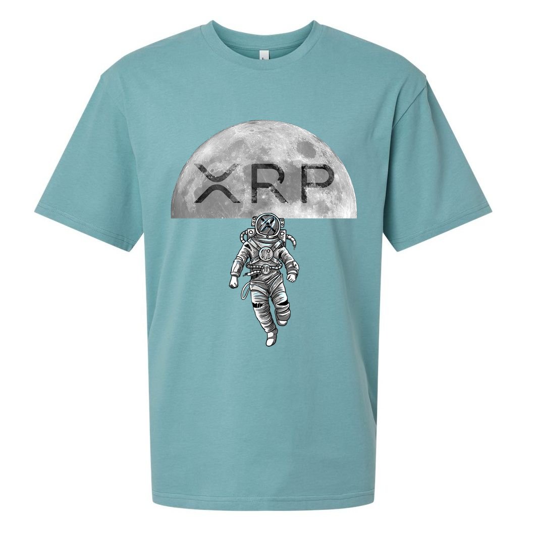 Xrp Moon Astronaut Ripple Cryptocurrency Graphic Cute Gift Sueded Cloud Jersey T-Shirt