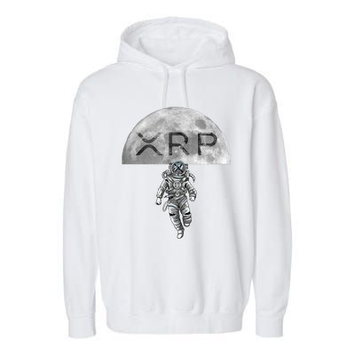 Xrp Moon Astronaut Ripple Cryptocurrency Graphic Cute Gift Garment-Dyed Fleece Hoodie