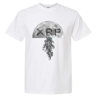 Xrp Moon Astronaut Ripple Cryptocurrency Graphic Cute Gift Garment-Dyed Heavyweight T-Shirt