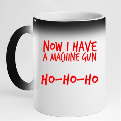 Xmas Now I Have a Machine Gun HO-HO-HO Christmas 11oz Black Color Changing Mug