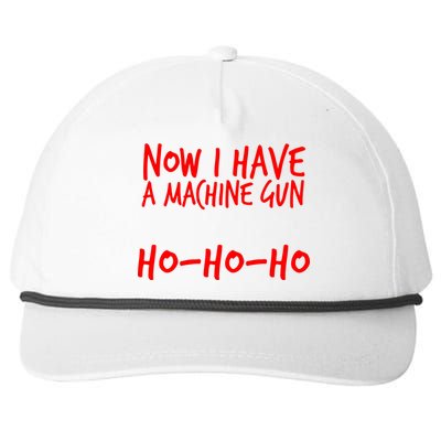 Xmas Now I Have a Machine Gun HO-HO-HO Christmas Snapback Five-Panel Rope Hat