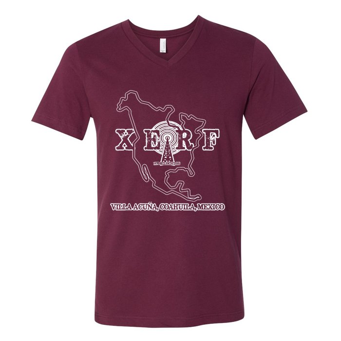 Xerf Mexican Border Blasters Pirate Radio Station V-Neck T-Shirt