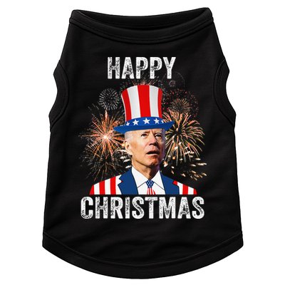 Xmas Merry Christmas Funny Happy 4th Of July Anti Joe Biden Doggie Tank